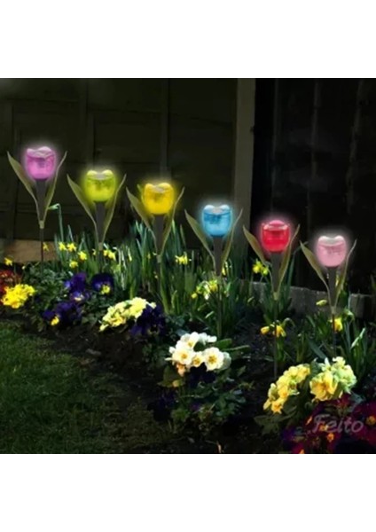 No.1 Boyutu Olar LED Işık Açık Su Geçirmez Çok Renkli Güneş Çiçek Lale Ampul Ev Bahçe Yard Çim Peyzaj Gece Lambası (Yurt Dışından) fırsatları
