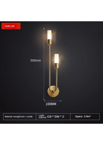 Altın-Sol Modern LED Duvar Işık Altın Kapalı Dekor Vanity Lamparas De Pared Aplik Uzun Şerit Iskandinav Oturma Odası Mutfak Salonu Yatak Odası Lambası (Yurt Dışından)