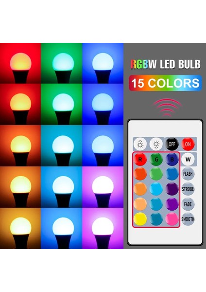 RGB-SICAK-15W Tarzı RGB-SICAK-15W E27 Akıllı Kontrol Lambası LED Rgb Işık Kısılabilir 5W 10W 15W Rgbw LED Lamba Renkli Değişen Ampul LED Lampada Rgbw Beyaz Dekor Ev (Yurt Dışından)