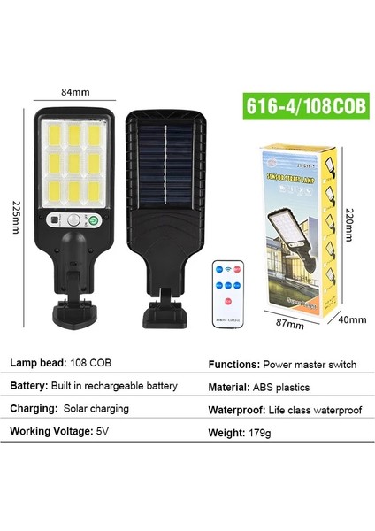 3 Adet Tarzı 108COB Güneş Enerjili Sokak Lambaları Açık Su Geçirmez Hareket Sensörü Duvar LED Lamba 3 Aydınlatma Modu ile Bahçe Veranda Için Güneş Enerjili Işıklar (Yurt Dışından)