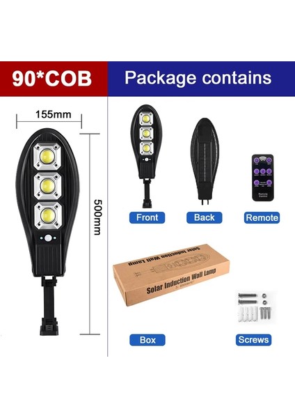 90COB Lm Mah LED Güneş Enerjili Hareket Sensörü Işıkları Outd Modları Su Geçirmez Güneş Enerjili Duvar Işıkları Bahçe Garaj Için Güvenlik Aydınlatması (Yurt Dışından)