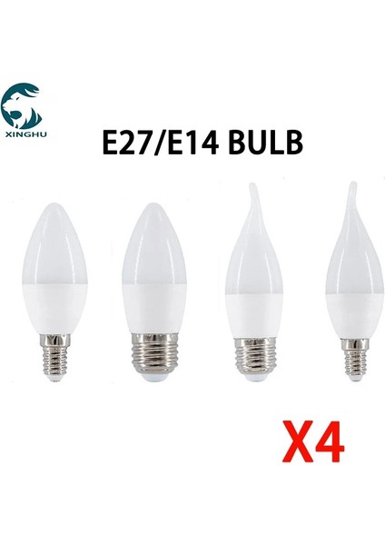 Xiyu Shop 9W Tarzı E14 4pcsbatch LED Ampul E14 E27 LED Işık Kapalı Sıcak Soğuk Beyaz Işık 3W 6W 9W 12W AC220V LED Mum Ampul Ev Dekor Kolye Işık (Yurt Dışından)