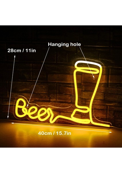 5W Tarzı 40X28CM Bar Neon Işıkları LED Neon Parti Renkli Işıklar Ev Restoran Kulübü Tavern Pub Akrilik Burcu Duvar Dekorasyon Lambaları USB Powered (Yurt Dışından)