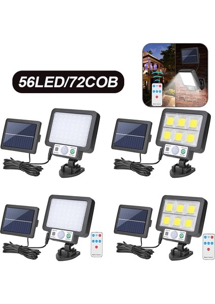 3 Adet Tarzı Cob Cob LED Güneş Işığı Açık Havada Güneş Enerjili Bahçe Işık Pır Hareket Sensörü Bölünmüş Güneş Duvar Lambası Spot Güvenlik Acil Durum (Yurt Dışından)