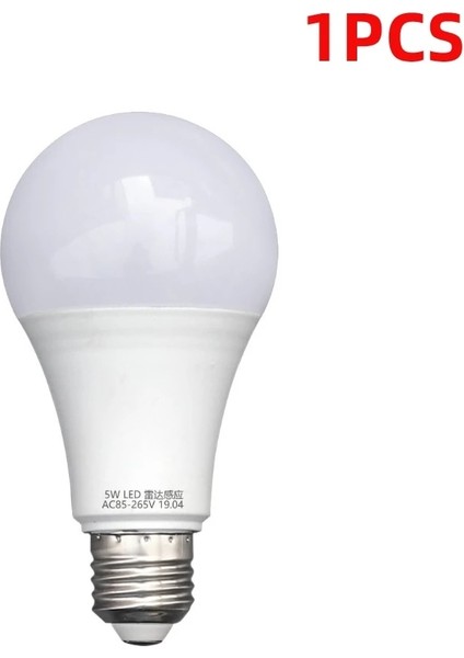 5W Tarzı 1 Parça Pır Hareket Sensörü Lamba E27 LED Radar Ampul Smdır Hareket Sensörü Lamba Ampul Güvenlik Işığı (Yurt Dışından)