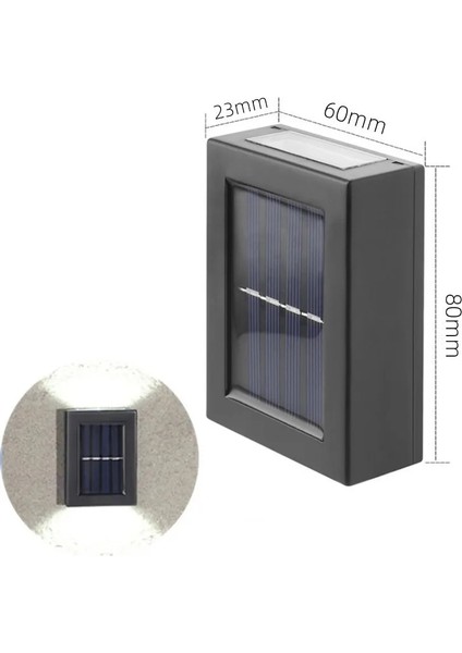 2led-1pcs-Beyaz Güneş Duvar Lambası Açık Su Geçirmez Güneş Işıkları Bahçe Sokak Peyzaj Balkon Açık Dekor Için Yukarı ve Aşağı Aydınlık Aydınlatma (Yurt Dışından)