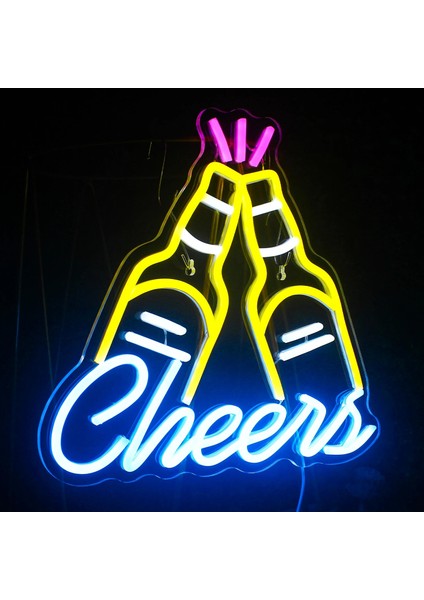 5W Tarzı 40X32CM Bar Şerefe Neon Burcu Bar Restoran Mağaza Duvar Dekor Neon Işık Özel Kişiselleştirilmiş Bira Şişesi LED Burcu Akrilik USB Neon (Yurt Dışından)