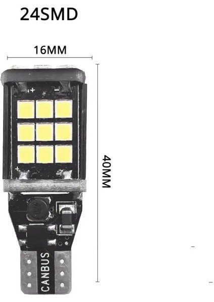 2835-24SMD T15 W16W BA15S Ters Ampuller Smd 21SMD 24SMD 30SMD 45SMD Yedekleme Park Lambası Otomatik LED Ampul Alev Lambası Cob LED (Yurt Dışından)