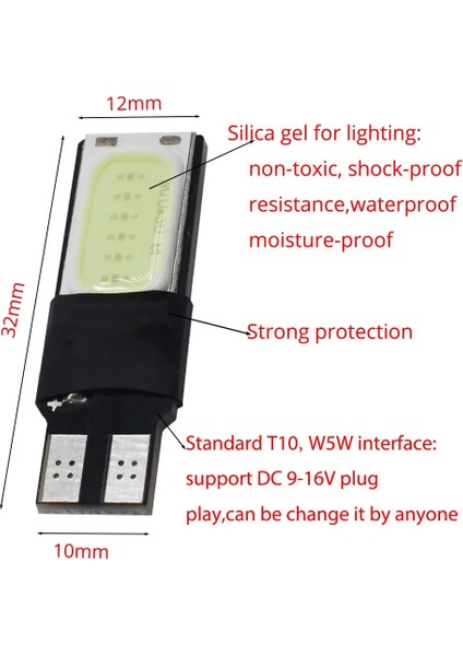 Kırmızı 10X Beyaz Mavi Kırmızı Otomatik LED 194 Dc 12 V Cob Canbus Hata Yok Okuma Ampuller Yan Işaretleyici Yedekleme Park Sinyali Gövde Sürüş Işıkları (Yurt Dışından) indirimleri