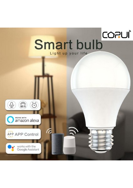 B22 Coruı Wifi Kısılabilir Akıllı Ampul Soğuk ve Sıcak E27 E26 B22 Akıllı Ampul Alexa Google Home Cozylife Uygulaması Sesli Uzaktan Kumanda (Yurt Dışından)