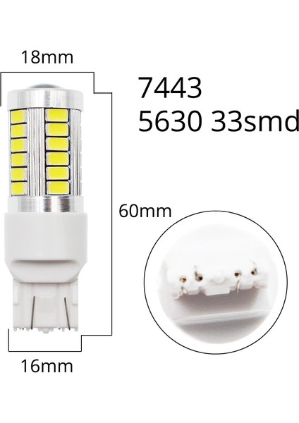 Beyaz Stil NO.7443 Boyutu 2x Beyaz Kırmızı Ba BAY15D W 33SMD LED Otomatik Fren Lambaları Kuyruk Lambası Sinyali Otomatik LED Arka Ters Ampuller Sis LED (Yurt Dışından)