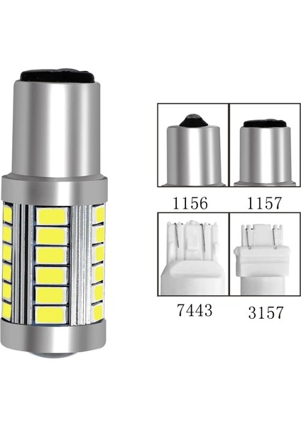 Beyaz Stil NO.7443 Boyutu 2x Beyaz Kırmızı Ba BAY15D W 33SMD LED Otomatik Fren Lambaları Kuyruk Lambası Sinyali Otomatik LED Arka Ters Ampuller Sis LED (Yurt Dışından) fırsatları