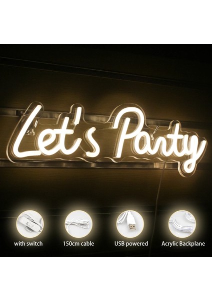Beyaz LED Hadi Parti Neon Burcu Işık Parti Bar Dekor Için Neon Işık Mutlu Doğum Günü Düğün Şeffaf Akrilik Özel Neon Işık Burcu (Yurt Dışından) fırsatları