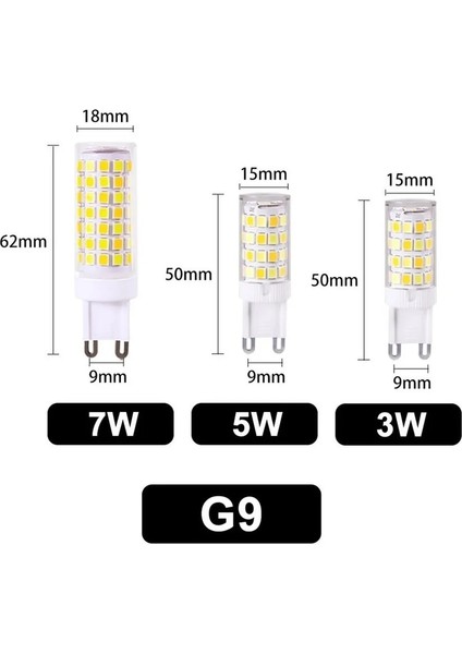 Beyaz Stil G9-5W Hzzkzz AC220V LED G9 Lamba Ampul 3 W 5 W 7 W Md Seramik LED Ampul Avize Enerji Tasarrufu Için Halojen G9 Değiştirin (Yurt Dışından)