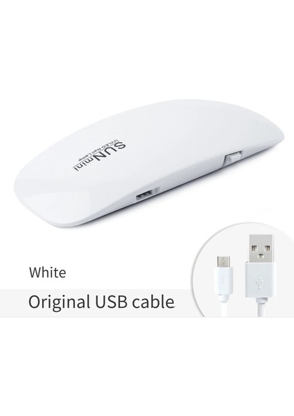 Beyaz Güneş Mini 6W Tırnak Kurutucu Lamba Taşınabilir 6 LED Uv Manikür Makinesi Ev Seyahat Kullanımı Jel Bazlı Manikür Tırnak Aracı Için USB Kablosu ile (Yurt Dışından)
