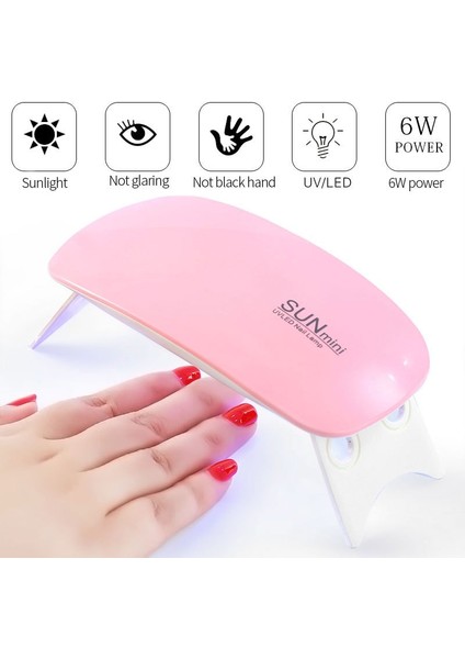 Beyaz Güneş Mini 6W Tırnak Kurutucu Lamba Taşınabilir 6 LED Uv Manikür Makinesi Ev Seyahat Kullanımı Jel Bazlı Manikür Tırnak Aracı Için USB Kablosu ile (Yurt Dışından)