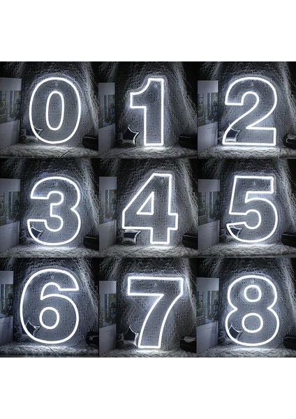 No.4 Boyutu Doğum Günü Numarası LED Neon Burcu Işık USB Powered Lamba Gece Lambası Noel Düğün Doğum Günü Partisi Dekor Neon Burcu (Yurt Dışından)