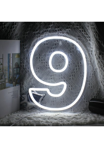 No.4 Boyutu Doğum Günü Numarası LED Neon Burcu Işık USB Powered Lamba Gece Lambası Noel Düğün Doğum Günü Partisi Dekor Neon Burcu (Yurt Dışından)