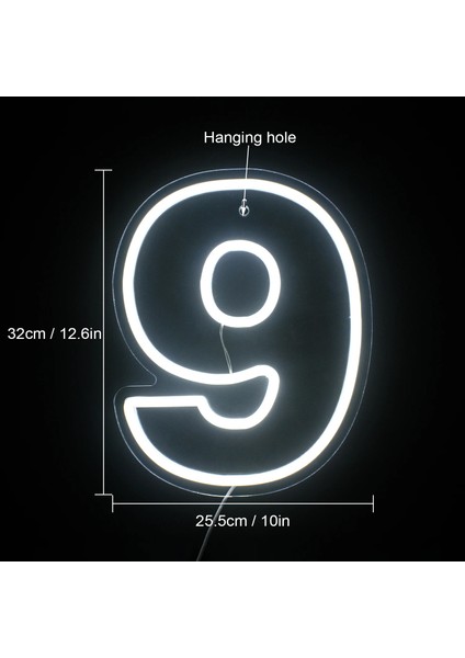 No.4 Boyutu Doğum Günü Numarası LED Neon Burcu Işık USB Powered Lamba Gece Lambası Noel Düğün Doğum Günü Partisi Dekor Neon Burcu (Yurt Dışından)