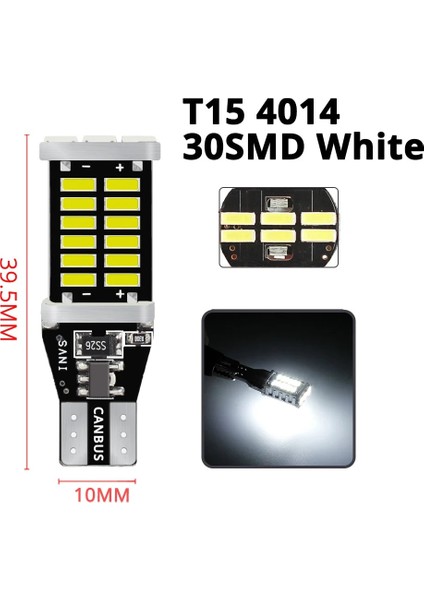 4014-30SMD T15 W16W BA15S Ters Ampuller Smd 21SMD 24SMD 30SMD 45SMD Yedekleme Park Lambası Otomatik LED Ampul Alev Lambası Cob LED (Yurt Dışından)