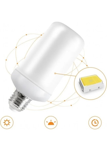 Beyaz 1 Adet Alev Etkisi Dekoratif Ampul LED Dinamik Alev Işığı E Yaratıcı Mısır Ampul Alev Simülasyon Etkisi Gece Lambası (Yurt Dışından)