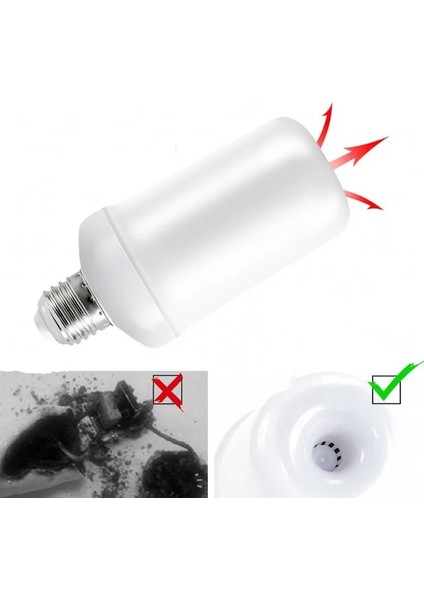 Beyaz 1 Adet Alev Etkisi Dekoratif Ampul LED Dinamik Alev Işığı E Yaratıcı Mısır Ampul Alev Simülasyon Etkisi Gece Lambası (Yurt Dışından)