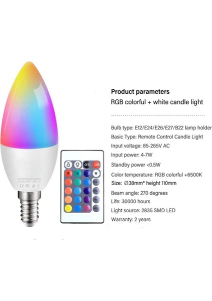 E26 E14 LED Ampul Kısılabilir Mum Rengi Kapalı Neon Burcu Ampul Uzaktan Bant Lambası Akıllı Ev Ev Aydınlatma Için Uzaktan Kumanda (Yurt Dışından)