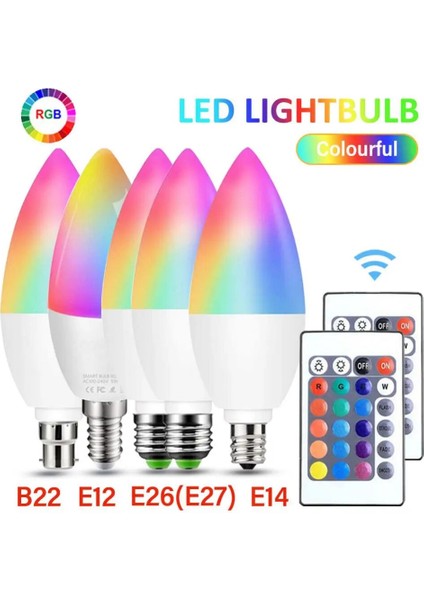 E26 E14 LED Ampul Kısılabilir Mum Rengi Kapalı Neon Burcu Ampul Uzaktan Bant Lambası Akıllı Ev Ev Aydınlatma Için Uzaktan Kumanda (Yurt Dışından)