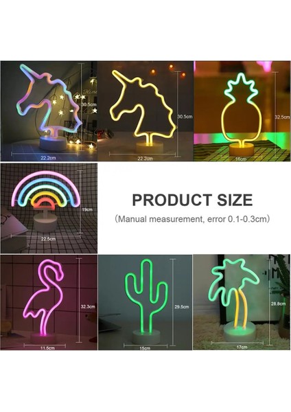 Kaktüs Neon Burcu LED Neon Işıkları USB Pil Gücü Neon Lamba Noel Masa Çocuk Yatak Odası Ev Dekor Flamingo Kaktüs Lamba Dekorasyon (Yurt Dışından) modelleri