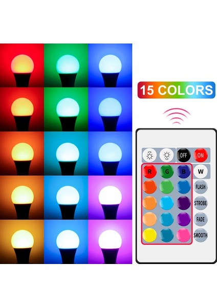 5W Tarzı Rgb-Beyaz E27 LED Spot Ampul LED 5 W Ir Uzaktan Kumanda LED Ampul Md Kısılabilir Sihirli Ampul Rgbw Lamba Ev Dekorasyon (Yurt Dışından) modelleri