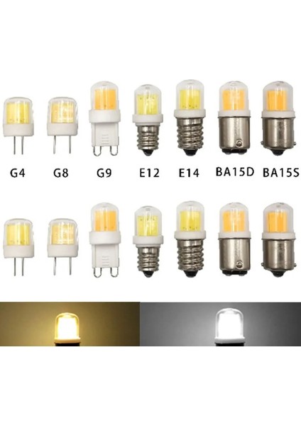 E14 Stili BA15D 5W Mini Cob BA15D BA15S E11 E12 E14 G4 G8 G9 45W Halojen Lambalar Avize Işıkları Cam Kapak + Seramik Ac Değiştirin (Yurt Dışından)
