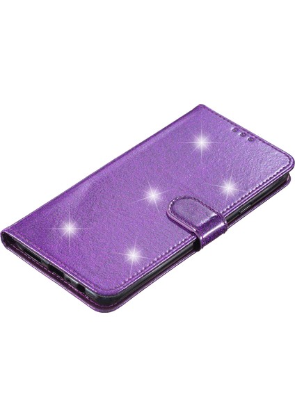 Iphone 15 Pro Glittery Telefon Deri Kılıf Anti-Drop Stand Cüzdan Telefon Kapak-Morası (Yurt Dışından) fiyatları