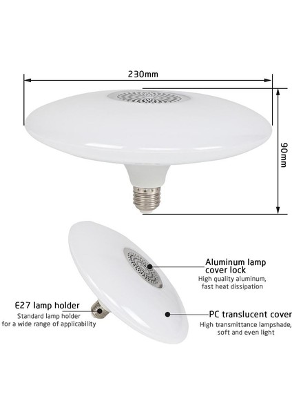 12W Akıllı LED Ampul Müzik Işık Rgb + Beyaz Ufo Lamba Bluetooth Hoparlör E27 Lamba Tutucu 24 Tuşları Uzaktan Kumanda Işığı (Yurt Dışından) modelleri