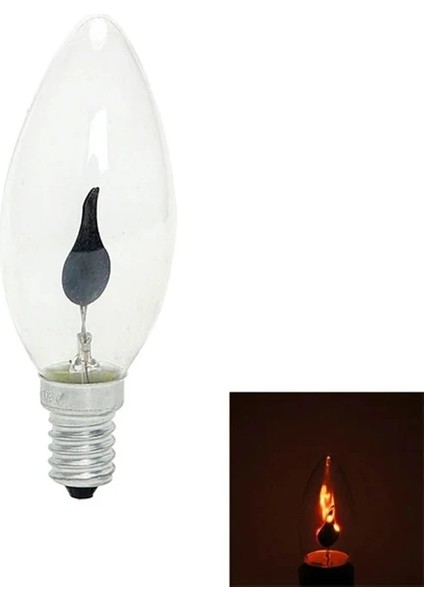 No.1 Boyutu LED Ampul E14 Edison Titreşimsiz Alev LED Mum Işığı Yangın Aydınlatma Vintage 3 W AC220V Kuyruk Retro Dekorasyon Enerji Tasarruflu Lamba (Yurt Dışından)