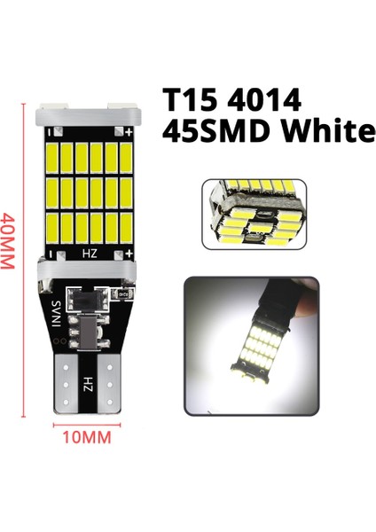 4014-45SMD T15 W16W BA15S Ters Ampuller Smd 21SMD 24SMD 30SMD 45SMD Yedekleme Park Lambası Otomatik LED Ampul Alev Lambası Cob LED (Yurt Dışından)