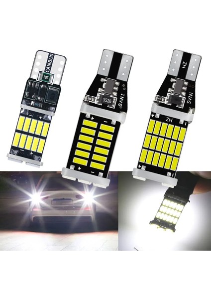4014-45SMD T15 W16W BA15S Ters Ampuller Smd 21SMD 24SMD 30SMD 45SMD Yedekleme Park Lambası Otomatik LED Ampul Alev Lambası Cob LED (Yurt Dışından) fiyatları