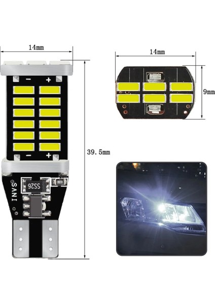 4014-45SMD T15 W16W BA15S Ters Ampuller Smd 21SMD 24SMD 30SMD 45SMD Yedekleme Park Lambası Otomatik LED Ampul Alev Lambası Cob LED (Yurt Dışından) fırsatları
