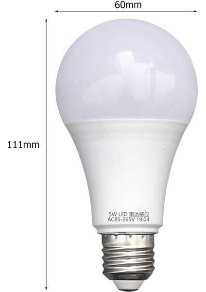 5W LED Pır Hareket Sensörü LED Ampul E27 Radar Sensörlü Işık Lambası Lamparas Beyaz Işık Otomatik Offon Ev Merdiven Için (Yurt Dışından)