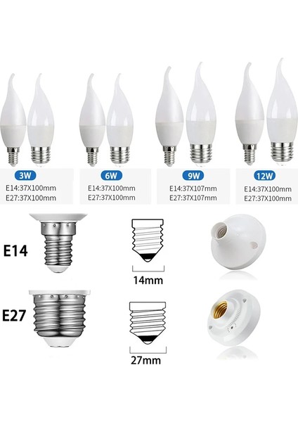 6W Tarzı E14 4pcsbatch LED Ampul E14 E27 LED Işık Kapalı Sıcak Soğuk Beyaz Işık 3W 6W 9W 12W AC220V LED Mum Ampul Ev Dekor Kolye Işık (Yurt Dışından)