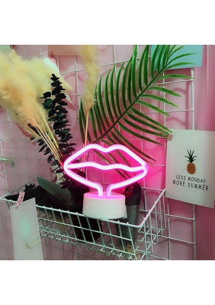 Ağız Neon Işık Parti LED Flamingo Ananas Renkli Pembe LED Gece Lambası Yatak Odası Dekoru Neon Burcu Duvar Kağıdı Noel Neon Ampul (Yurt Dışından)