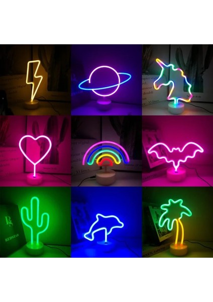 Yaprak Neon Işık Parti LED Flamingo Ananas Renkli Pembe LED Gece Lambası Yatak Odası Dekoru Neon Burcu Duvar Kağıdı Noel Neon Ampul (Yurt Dışından)