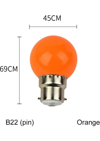 E27 Stili Turuncu Dayanıklı 3W El Feneri Smd Lamparas Renkli Işık G45 Lamba E27 B22 LED Ampul Ev Dekorasyon (Yurt Dışından)
