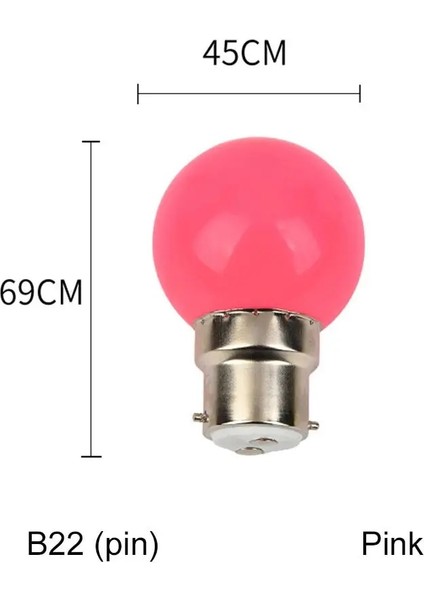 B22 Tarzı Pembe Dayanıklı 3W El Feneri Smd Lamparas Renkli Işık G45 Lamba E27 B22 LED Ampul Ev Dekorasyon (Yurt Dışından)