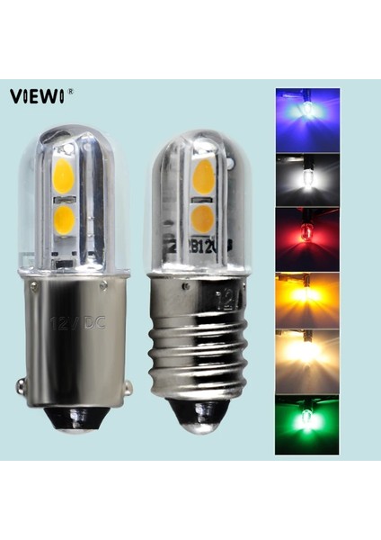 110V Tarzı Sarı LED Gösterge Ampulü Mini E10 T4W BA9S Ac Dc 6V 12V 24V 36V 48V 110V 220V Araba Kamyon Araç Iç Işık Otomatik Gösterge Lambası (Yurt Dışından)