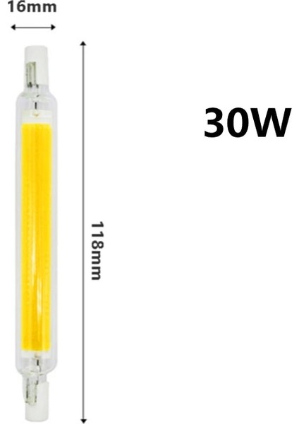R7S189MM40W Tarzı R7S118MM30W R7S LED Işık 10W 20W 30W 220V 230V 240V Cob LED Spot Ampul Cam Tüp 30W 50W 100W Halojen Lambayı Değiştirin (Yurt Dışından)