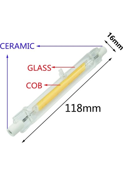 R7S189MM40W Tarzı R7S118MM30W R7S LED Işık 10W 20W 30W 220V 230V 240V Cob LED Spot Ampul Cam Tüp 30W 50W 100W Halojen Lambayı Değiştirin (Yurt Dışından)