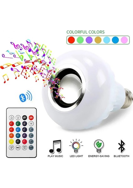 E27 Rgbw Müzik Blub Işık Bluetooth Kablosuz Bluetooth Hoparlör Lambası Ac Uzaktan Kumanda Ev Partisi Için LED Akıllı Ampul (Yurt Dışından)