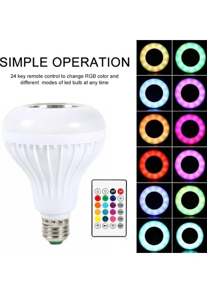 E27 Rgbw Müzik Blub Işık Bluetooth Kablosuz Bluetooth Hoparlör Lambası Ac Uzaktan Kumanda Ev Partisi Için LED Akıllı Ampul (Yurt Dışından) modelleri