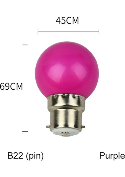 E27 Stili Mor Dayanıklı 3W El Feneri Smd Lamparas Renkli Işık G45 Lamba E27 B22 LED Ampul Ev Dekorasyon (Yurt Dışından)