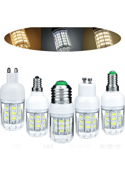 B22 Tarzı GU10 Dc 12 V 24 V E27 G9 GU10 LED Mısır Ampuller E26 E12 E14 B22 Spot 7 W 27 Leds Ev Parlak Masa Masa Lambaları Iç Mekan Aydınlatması (Yurt Dışından)